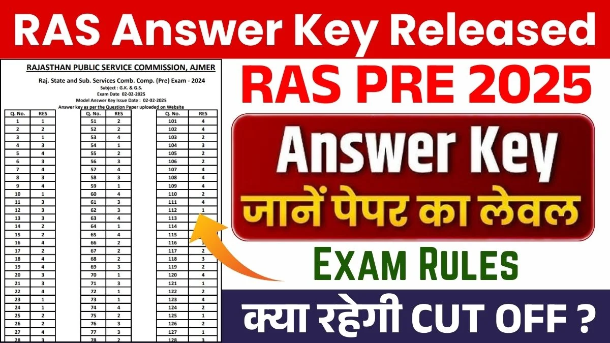 RPSC RAS ​​Answer Key Released, Check Cut Off, Exam Rules And Objection Fees