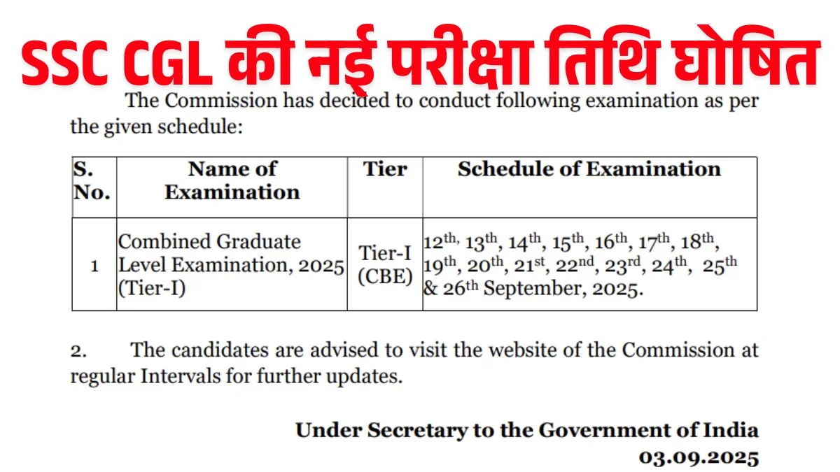 SSC CGL Exam Date 2025 Announced – Complete Details Here